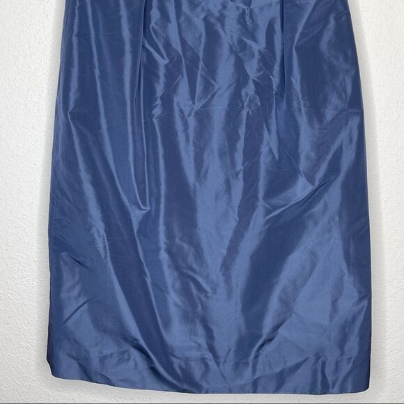 J. Crew Silk Strapless Dress Navy - Picture 3 of 8